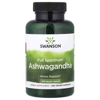 Ашваганда Swanson Ashwagandha 450 mg Full Spectrum, 100 капсул для підтримки при стресі