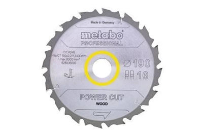 Пиляльний диск МЕТАБО 190*30 Z16 FZ/FA 12° "power cut wood - professional" 628006000