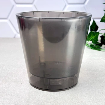 Вазон со вставкой Деко 1,2 л 13×12,5 см прозрачный коричневый Алеана