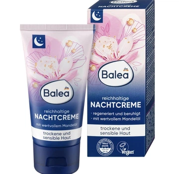 Ночной крем с миндальным маслом для сухой кожи Balea Nachtcreme reichhaltig 50 мл