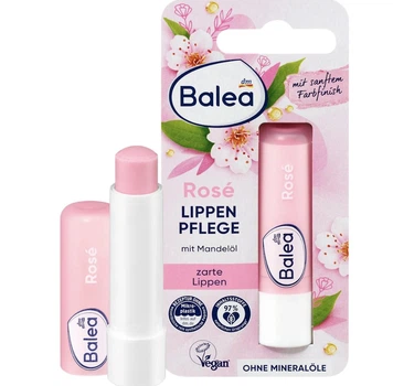 Бальзам для губ с маслом миндаля, маслом ши Balea Lippenpflege Rosé 4,8 г