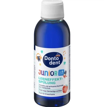Детский индикатор зубного налета со вкусом яблока Dontodent Mundspülung Junior Lerneffekt 200 ml