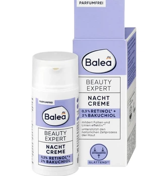 Антивозрастной крем с ретинолом 0,3%, 2% бакучиола Balea Nachtcreme Beauty Expert 30 мл