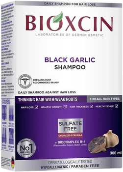 Szampon przeciw wypadaniu włosów Bioxcin Black Garlic z czarnym czosnkiem 300 ml (8680512628132)