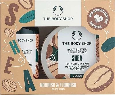 Набор - The Body Shop Nourish & Flourish Shea Duo (sh/cr/60ml + b/butter/50ml) Набор (1202193-1080455752-2)