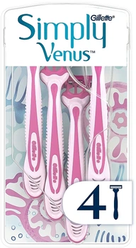 Одноразовые бритвенные станки, 4шт - Gillette Simply Venus 3 Simply Smooth 4шт (1186152-1581630-2)