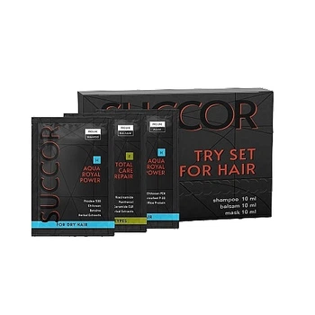 Набор пробников для увлажнения сухих волос - Succor Aqua Royal Power Mini Set (1435529-25639046)