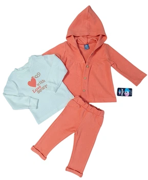 Детский костюм тройка NAZAR baby 80 см коралловый