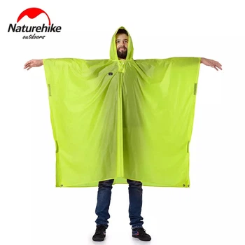 Дощовик пончо плащ-намет накидка від дощу на рюкзак тент Naturehike 20D nylon Silicone Розмір 230 х 140 см Зелений