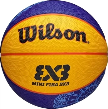 Баскетбольный мяч Wilson FIBA 3X3 MINI BSKT PARIS 2024 сине-черный Размер 3 WZ3015101XB3