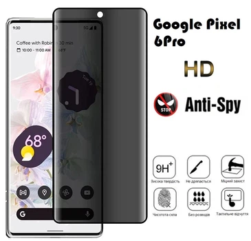 Загартоване захисне скло Анти шпигун AeronGlass з олеофобним покриттям 9H для Google Pixel 6 Pro