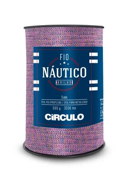3754 FIO NAUTICO BRILHO пряжа (75% поліпропілен і 25% метал. фібра, 500гр. 150м. 1шт), фіолетовий/бузковий