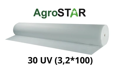 Агроволокно белое 30 г/м2 AgroStar 3,2м*100м для укрытия растений защита от бурьянов и солнца заморозков птиц для огорода грядок мульчирование спанбонд