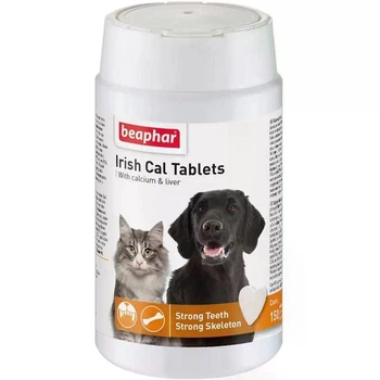 Айріш Каль Beaphar Irish Cal Tablets кормова добавка з фосфатами кальцію для котів та собак, 150 таб