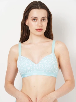 Бюстгальтер без косточек хлопковый Puma Women Printed Padded Top 93897301 XS Mint (8720245803489)