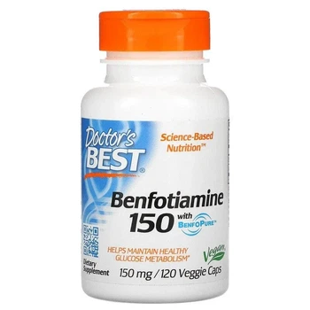 Бенфотиамин Benfotiamine Doctor's Best, 150 мг, 120 капсул