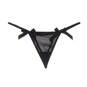 Жіночі сексуальні трусики стрінги Sexy One Size чорний (8-214)