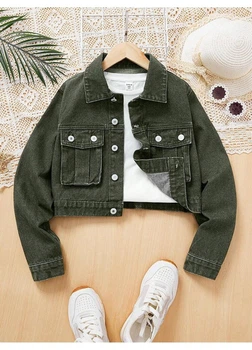 Джинсова куртка SHEIN 146/152 Хакі sk2311085665731376