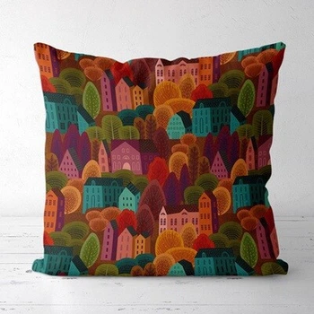 Подушка декоративная (Soft) 45x45 см Осенний город (45PST_22S003) TM Presentville