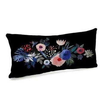 Подушка для дивана (оксамит) 50х24 см Квіти (52BP_URB005) TM Presentville