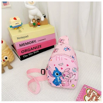 Дитячий рюкзак сумка-слінг Стіч Stitch 18*13 см Рожева
