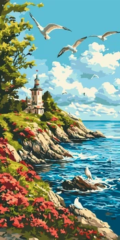 Картина по номерам Origami Морское утро 40x80 см (LW5118)