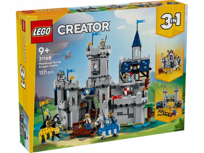 Zestaw klocków LEGO Creator Średniowieczny zamek rycerzy konnych 1371 element 31168 (5702017822433)
