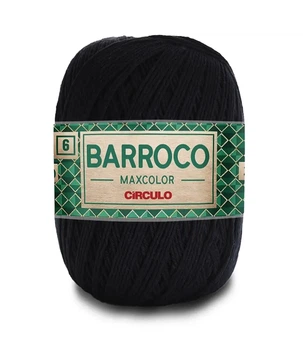8990 BARROCO MAXCOLOR 6 пряжа (100% бавовна, 200гр. 226м.), чорний