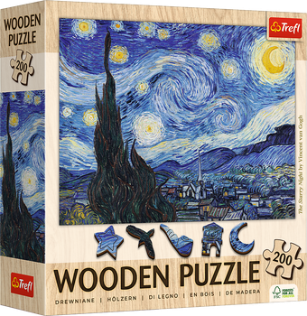 Пазл Trefl Wooden Зоряна ніч 200 елементів (5900511202489)