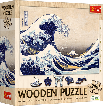 Пазл Trefl Wooden Большая волна у Канагавы 200 элементов (5900511202502)
