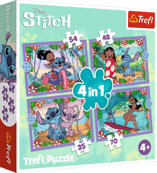 Пазлы 4 in 1 Trefl Lilo & Stitch Безумный день 35+48+54+70 элементов (5900511346336)
