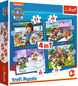Пазли 4 in 1 Trefl Paw Patrol Собачі справи 35+48+54+70 елементів (5900511346503)