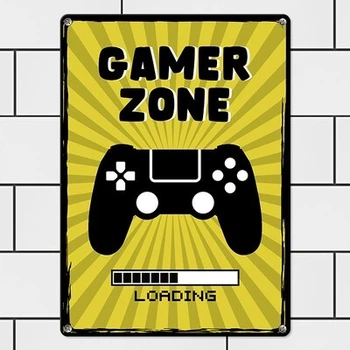 Металлическая табличка Gamer zone (MET_20J017_WH) TM Presentville