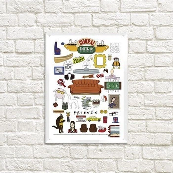Постер в рамке A3 Central perk Friends (WMT3_22L008_WH) TM Presentville