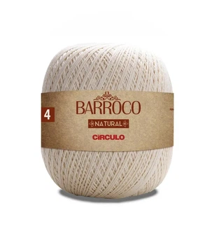 20 BARROCO 4 пряжа (100%бавовна, 400гр. 677м. ), молочний