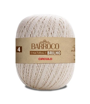 20 BARROCO BRILHO 4 SILVER пряжа SILVER (98%бавовна, 2 % металік, 400гр. 657м. ), молочний