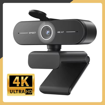 Веб-камера Emeet C60E Ultra HD 4K з двома вбудованими мікрофонами та автофокусом, 8Mp сенсор (2K/4K 30FPS, 1080p 60FPS)