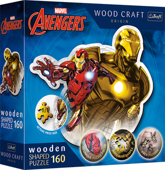 Пазл Trefl Wooden Marvel The Avengers Відважна залізна людина 160 елементів (5900511201833)