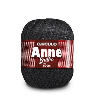 8832 ANNE BRILHO пряжа (96%мерс.бавовна, 4% метал, 150гр. 500м. ), чорний
