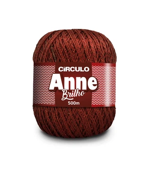 7171 ANNE BRILHO пряжа (96%мерс.бавовна, 4% метал, 150гр. 500м. ), коричневий