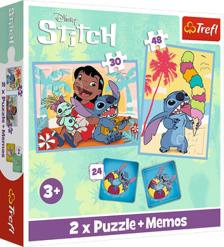 Пазлы 2 in 1 Trefl Lilo & Stitch Счастливые 30+48 элементов + игра Memos 24 детали (5900511935851)