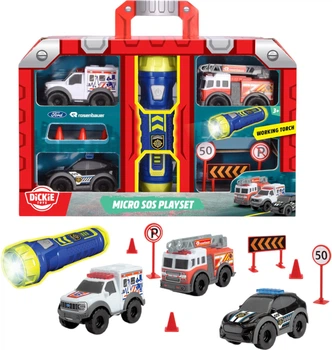 Ігровий набір у кейсі Dickie Toys SOS. Швидке реагування. Мікро з ліхтарем та аксесуарами (3714024)