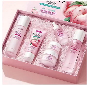 Подарунковий набір косметики для догляду за обличчям Sadoer Peach Lactobacillus 6 в 1