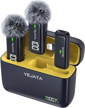 Беспроводной микрофон Yejata K6 для iPhone Lightning 40 часов работы с зарядным кейсом + мешочек