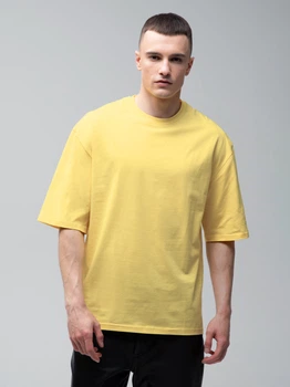 Футболка бавовняна оверсайз довга чоловіча Ray Oversize U0104 Unisex M L-XL Lemon (Ray2000000035512)