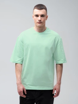 Футболка бавовняна оверсайз довга чоловіча Ray Oversize U0104 Unisex M L-XL Light green (Ray2000000035635)
