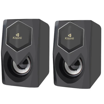 Акустика колонки для комп'ютера KISONLI L-1020 2x3W Чорно-сірий