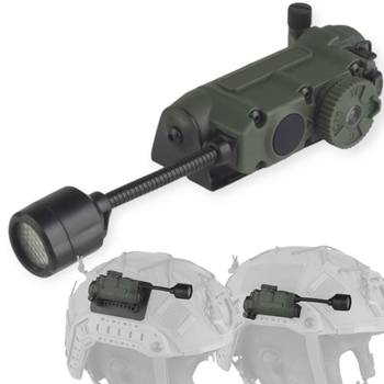 Тактический военный фонарь для шлема Sidewinder Stalk Helmet Light с креплением в рельсу на каску бронежилет рпс Олива