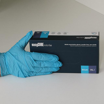Перчатки нитриловые нестерильные неопудренные easyCARE nitrile XL 100 шт синие -