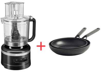 Кухонный комбайн KitchenAid 5KFP1319EBM матовый черный+ в подарок Набор сковородок KitchenAid CFA с керамическим покрытием 24 + 28 см